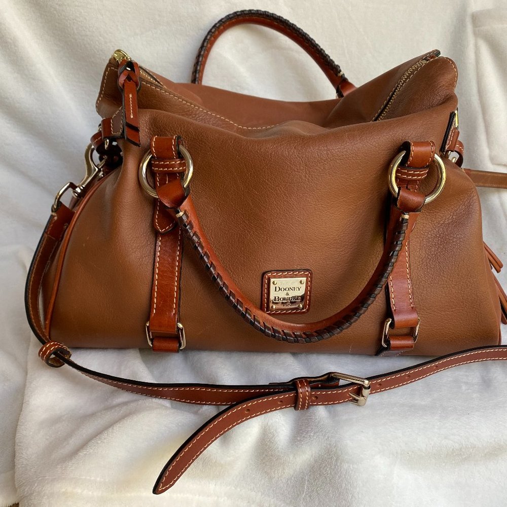 Dooney & Bourke Italian Florentine Leather Buckle Satchel Handbag